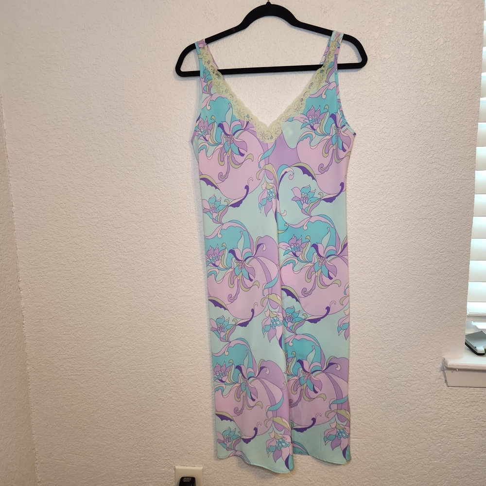 Cruz Floral Lace Trim Nightgown M y2k 00s fairycore